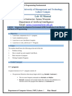 Lab Manual 01 - Working of IDE (Code Blocks)