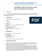 Method Statement For Concrete Crack Repair For Concrete Pavement