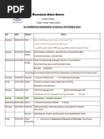 10 C Assessment Shedule For Sep'2024