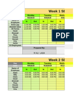 Multiple Employees Weekly Timesheet