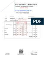 Marksheet - Magadh University, Bodh Gaya