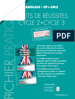 Fiche Pédagogique - Livret de Réussite Anglais Cycles 2 Et 3