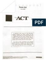 ACT Form C01