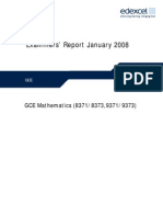 Examiners' Report January 2008: GCE Mathematics (8371/8373,9371/9373)