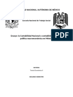 La Contabilidad Nacional o Contabilidad Social y La Política Macroeconómica en México. ENSAYO