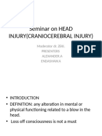 Seminar On Head In) Jury (Craniocerebral Injury