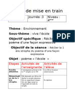 Fiche de Mise en Train