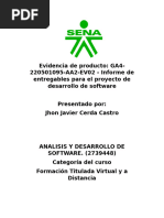 Informe de Entregables para El Proyecto de Desarrollo de Software