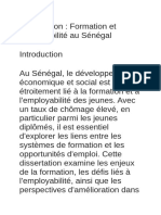 Formation Et Employablite Au Senegal