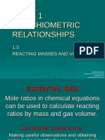 1.3 Reacting Masses and Volumes