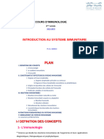 Introduction Au Systeme Immunitaire Fmpm 2022-2023 Support