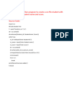 Aim: To Write A Python Program To Create A CSV File Student With Fields Studentid, Student Name and Score. Source Code