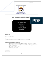 Mathematics Grade 9 Term2 Test