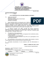 Division Memorandum - 16 Second City FPTA General Assembly