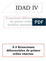 UNIDAD IV. 4.3 de Primer Orden Exactas.