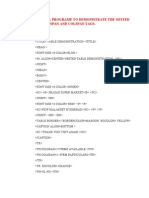 Write A HTML Programe To Demonistrate The Nested Table Using Rowspan and Colspan Tags