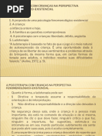 A Psicoterapia Com Crianças Na Perspectiva Fenomenológico-Existencial