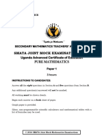 Smata Joint Mock s.6 Pure Maths 1 (Ecolebooks.com)