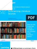 Summarizing Literature Sources