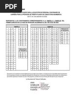 Plantillas de Respuestas Cuestionarios A y B Primer Ejercicio Conductor