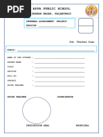 English Project Format 