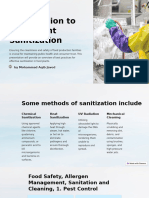 Introduction To Food Plant Sanitization