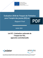 Evaluation 2018 de l’Impact de l’Initiative Pour l’Emploi Des Jeunes (IEJ) en France