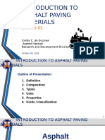 Day 1 - Lecture 1 - Introduction To Asphalt Paving Materials