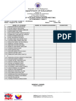 PTA Meeting Attendance Sheet