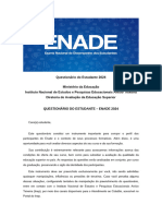 Questionário do Estudante 2024 enade