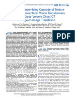 LungViT Ensembling Cascade of Texture Sensitive Hierarchical Vision Transformers For Cross-Volume Chest CT Image-to-Image Translation