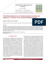 The Relationship Between Transformational Leadership and Employees - Creativity in The Jordanian Banking Sector (#355826) - 367542