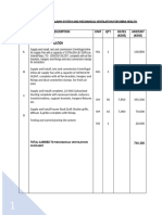 Fie Alarm & Mechanical Ventilation Boq