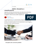 Contratti Pubblici - Disciplina e Classificazione in Dettaglio