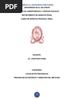 Los Sujetos Procesales y Derechos Del Imputado 2024. Lic. Jonathan Funes.