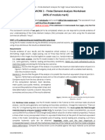 FEA For HVM Coursework - 1 Finite Element Analysis Worksheet