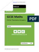 GCSE Maths Revision Circle Theorems Answers