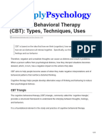 Cognitive Behavioral Therapy CBT Types Techniques Uses