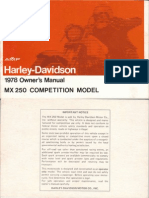 Harley Davidson MX250 - Owners Manual - 1978