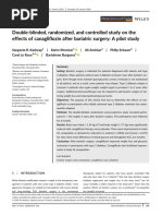 Double-Blinded, Randomized, and Controlled Study On The Effects of Canagliflozin After Bariatric Surgery: A Pilot Study