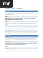 Java Basic Syntax