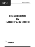 Research Project On Employees Absenteeism