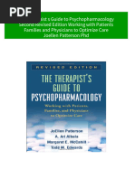 Ebooks File The Therapist S Guide To Psychopharmacology Second Revised Edition Working With Patients Families and Physicians To Optimize Care Joellen Patterson PHD All Chapters