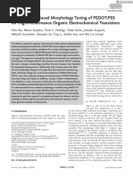 用于高性能有机电化学晶体管的 PEDOTPSS 的离子液体诱导形态调节