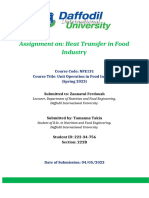 Heat Transfer in Food Industry