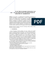 Assessment of The Economic Efficiency of The Use of Innovative Technologies in Industry in Azerbaiyan