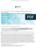 Biopharmaceutical Manufacturing Process Validation and Quality Risk Mana...