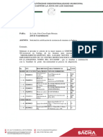 Solicitud de Certificación de Existencia de Insumos en Bodega.