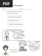 Practise Worksheet Isabella