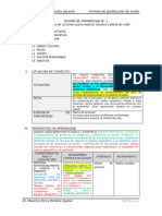 Formato de Planificación de Sesión de Aprendizaje Con Ejemplo